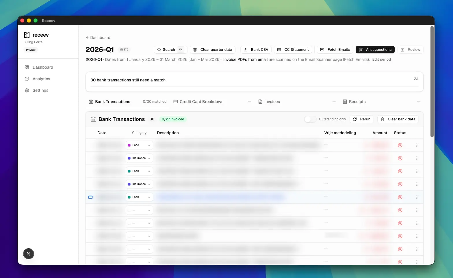 receev dashboard